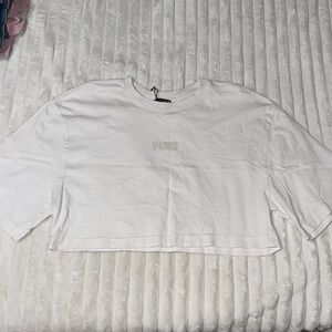 Zara “Paris” Crop Tee | Size Small